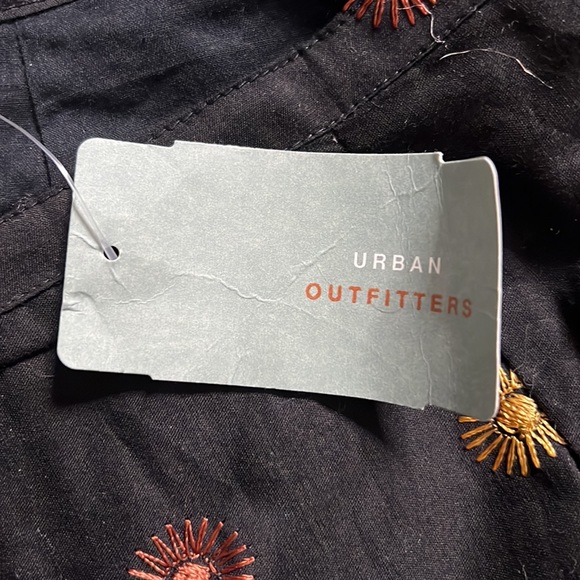 Urban Outfitters Lip Gloss 90s Black Floral Printed Cotton Maxi Skirt Size 7 NWT - Picture 6 of 6